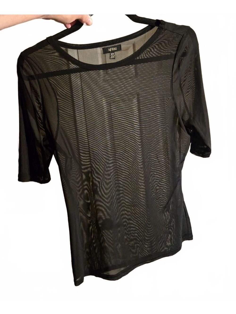Black Sheer Mesh AFRM T-Shirt Medium